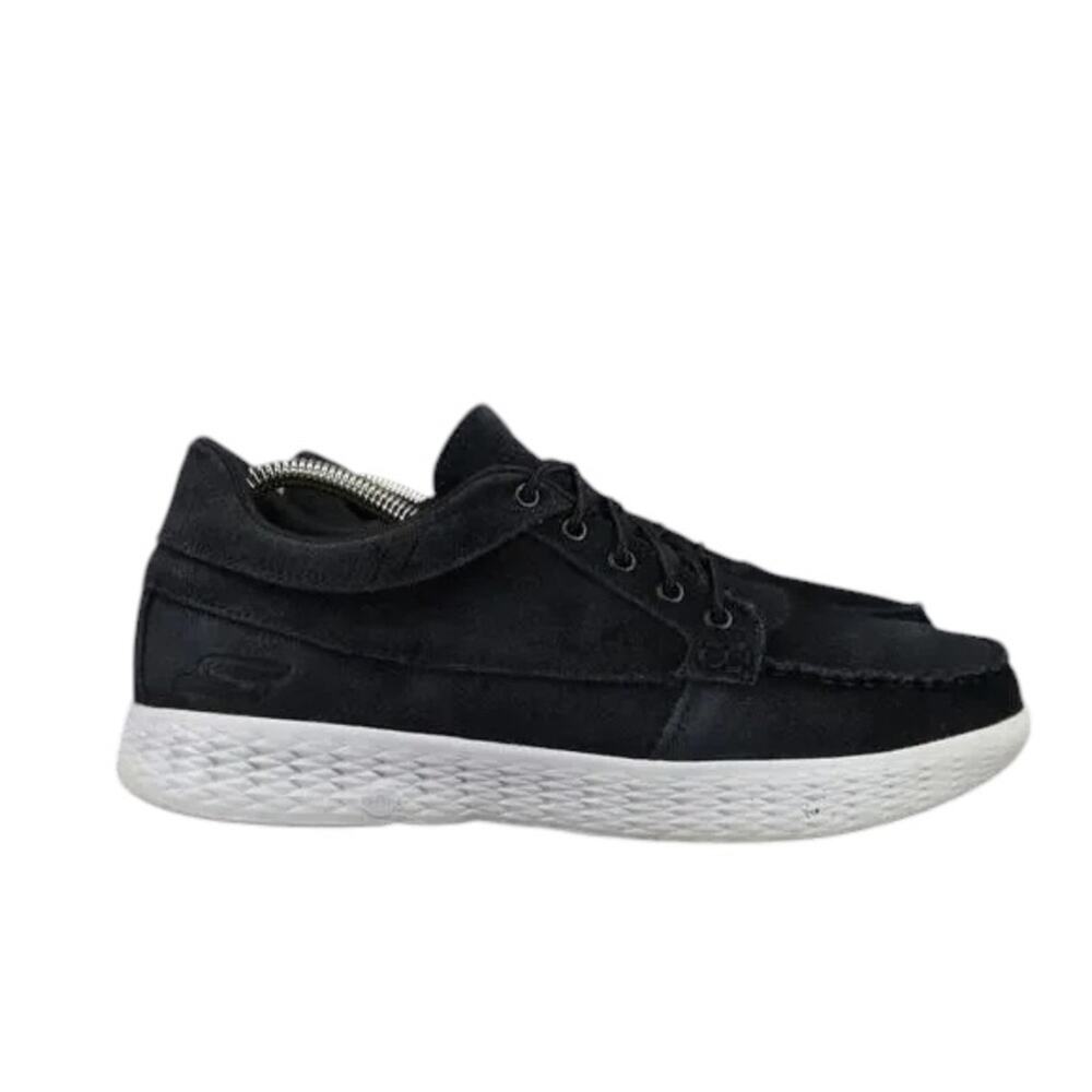 Skechers Shoes Womens 9 Casual Sneaker Leather Comfort Moc Black Goga Max Walk